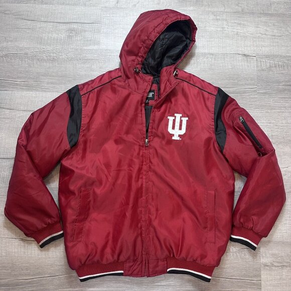 Vintage Y2K University Of Indiana Hoosiers G-III Full Zip Hooded Jacket Large - Picture 1 of 10